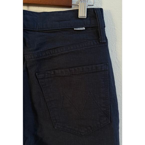 MOTHER Study Skimp High Rise Cropped Straight Leg Jeans Blue Graphite Black 26 - Picture 7 of 12